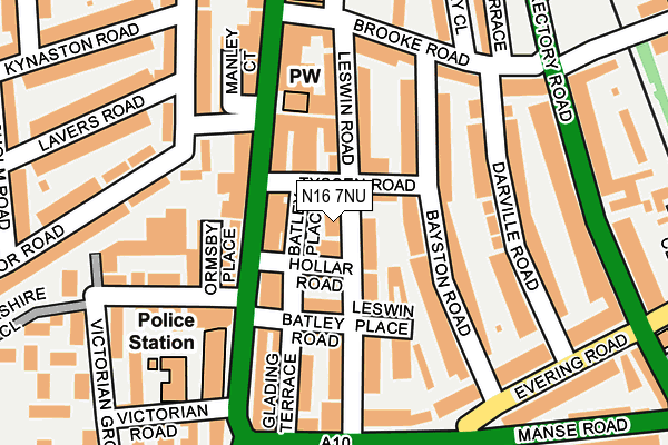 N16 7NU map - OS OpenMap – Local (Ordnance Survey)