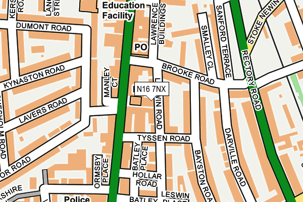 N16 7NX map - OS OpenMap – Local (Ordnance Survey)