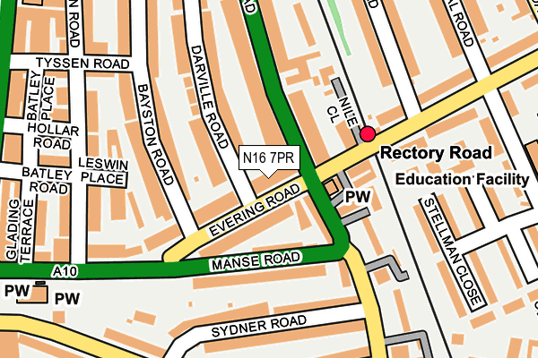 N16 7PR map - OS OpenMap – Local (Ordnance Survey)