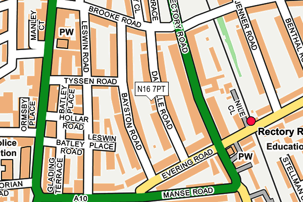 N16 7PT map - OS OpenMap – Local (Ordnance Survey)