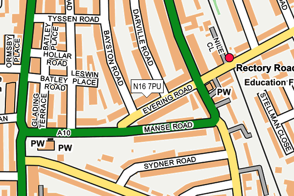 N16 7PU map - OS OpenMap – Local (Ordnance Survey)