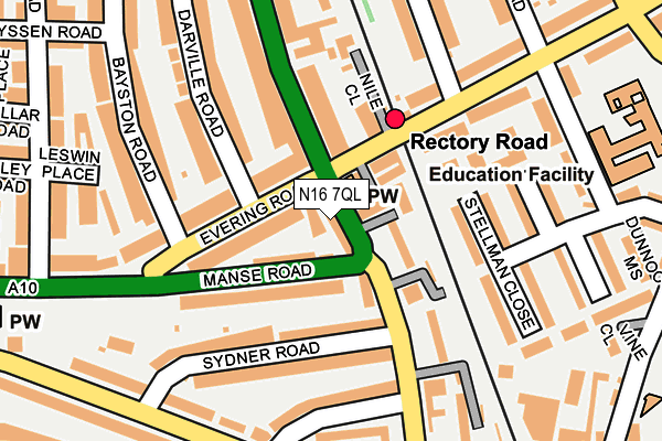 N16 7QL map - OS OpenMap – Local (Ordnance Survey)