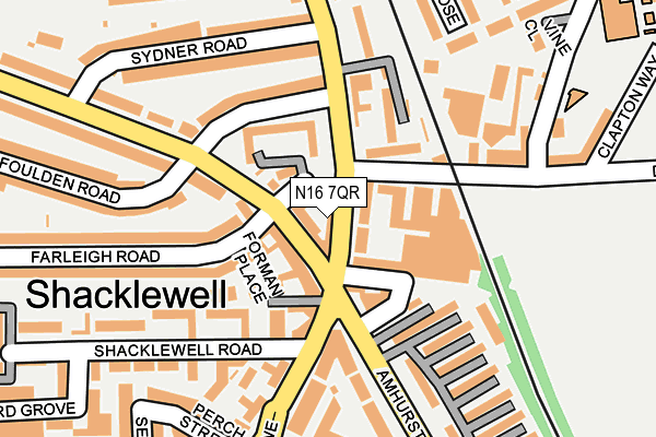 N16 7QR map - OS OpenMap – Local (Ordnance Survey)