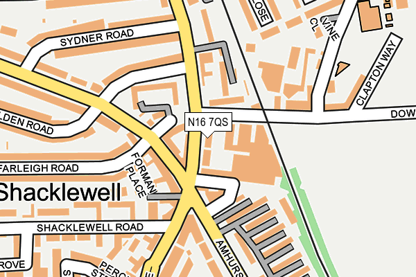 N16 7QS map - OS OpenMap – Local (Ordnance Survey)