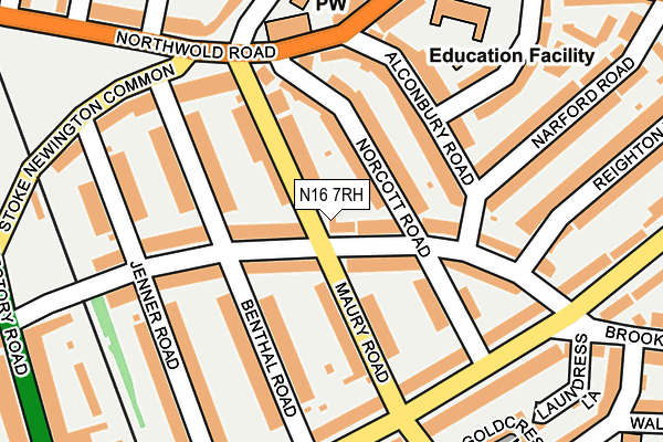 N16 7RH map - OS OpenMap – Local (Ordnance Survey)