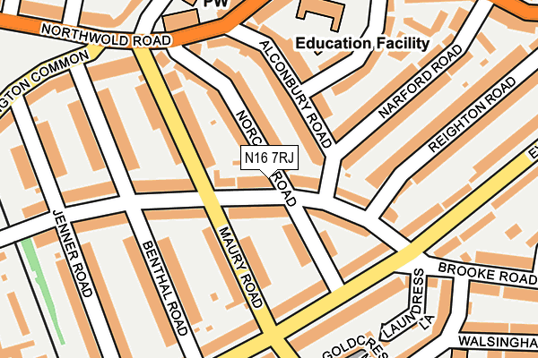 N16 7RJ map - OS OpenMap – Local (Ordnance Survey)