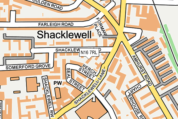 N16 7RL map - OS OpenMap – Local (Ordnance Survey)