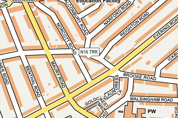 N16 7RR map - OS OpenMap – Local (Ordnance Survey)