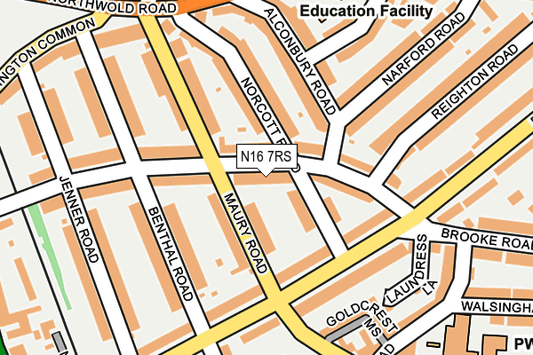N16 7RS map - OS OpenMap – Local (Ordnance Survey)