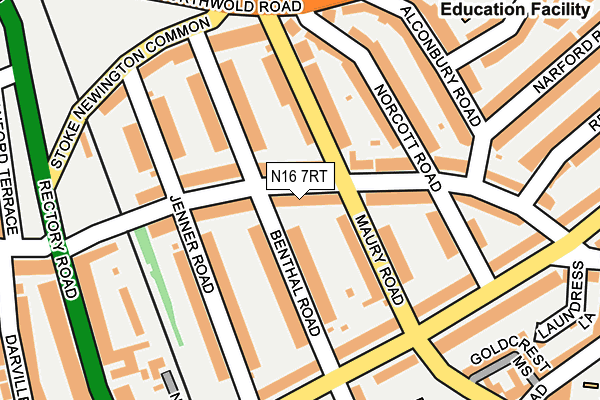 N16 7RT map - OS OpenMap – Local (Ordnance Survey)