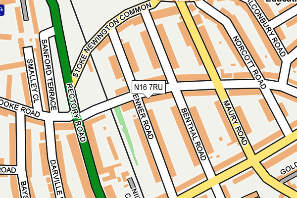 N16 7RU map - OS OpenMap – Local (Ordnance Survey)