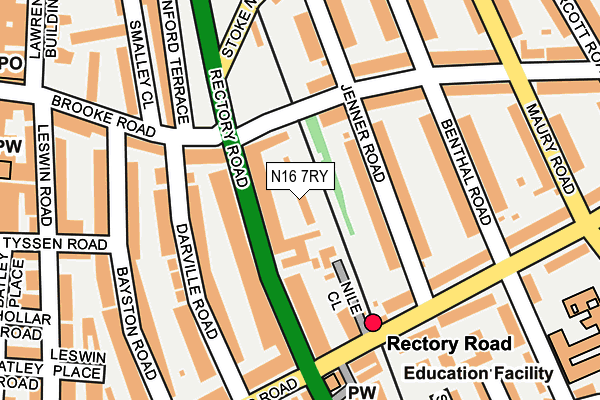 N16 7RY map - OS OpenMap – Local (Ordnance Survey)