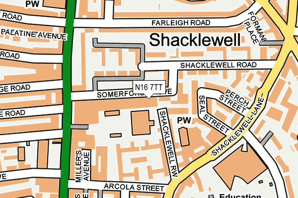 N16 7TT map - OS OpenMap – Local (Ordnance Survey)