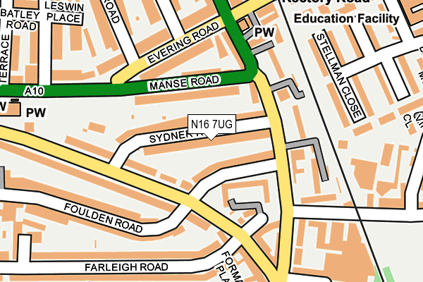 N16 7UG map - OS OpenMap – Local (Ordnance Survey)