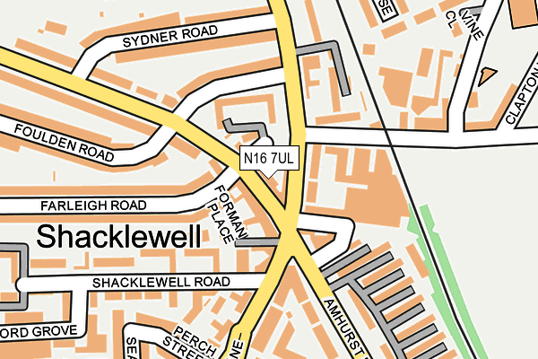 N16 7UL map - OS OpenMap – Local (Ordnance Survey)