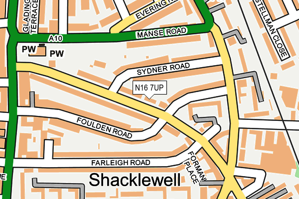 N16 7UP map - OS OpenMap – Local (Ordnance Survey)