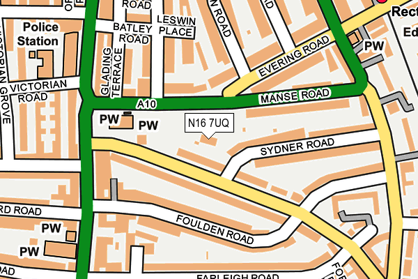 N16 7UQ map - OS OpenMap – Local (Ordnance Survey)