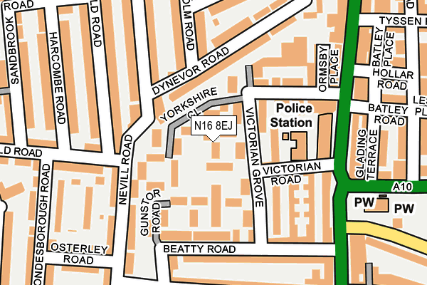 N16 8EJ map - OS OpenMap – Local (Ordnance Survey)