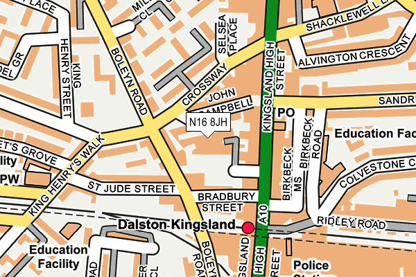 N16 8JH map - OS OpenMap – Local (Ordnance Survey)