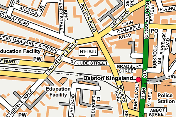 N16 8JU map - OS OpenMap – Local (Ordnance Survey)