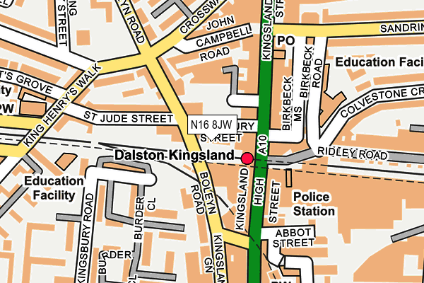 N16 8JW map - OS OpenMap – Local (Ordnance Survey)