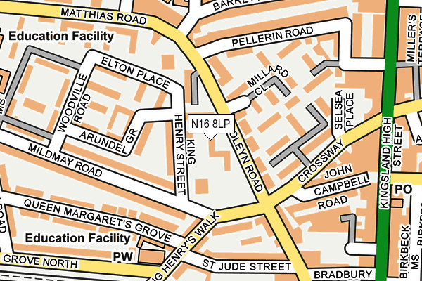 N16 8LP map - OS OpenMap – Local (Ordnance Survey)