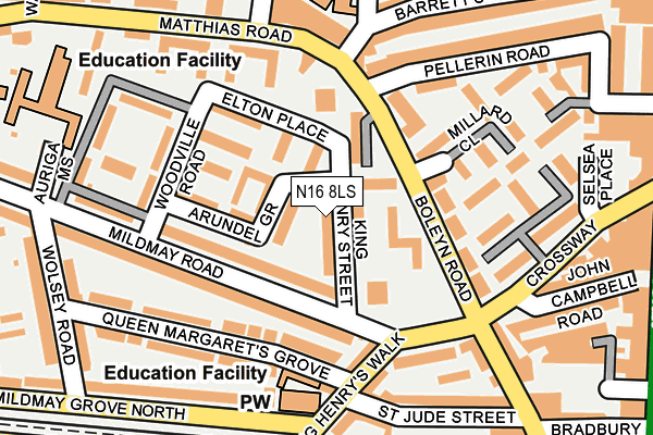 N16 8LS map - OS OpenMap – Local (Ordnance Survey)