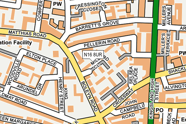 N16 8UR map - OS OpenMap – Local (Ordnance Survey)