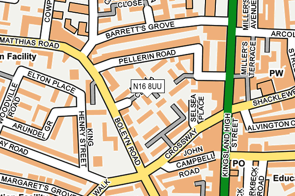 N16 8UU map - OS OpenMap – Local (Ordnance Survey)