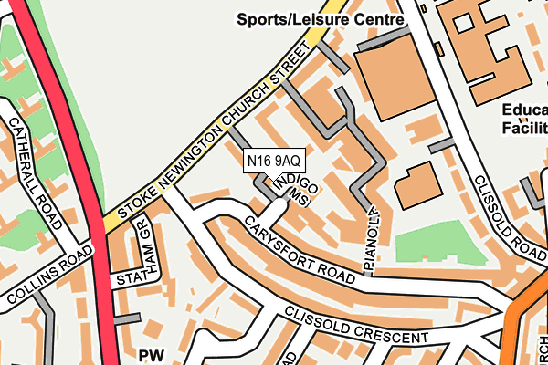 N16 9AQ map - OS OpenMap – Local (Ordnance Survey)