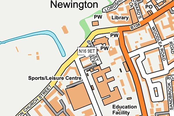 N16 9ET map - OS OpenMap – Local (Ordnance Survey)