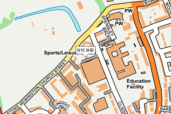 N16 9HB map - OS OpenMap – Local (Ordnance Survey)