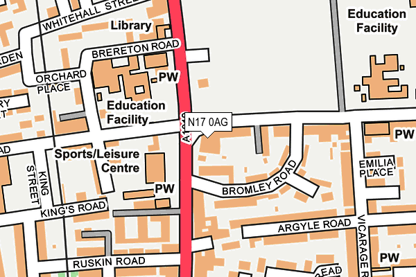 N17 0AG map - OS OpenMap – Local (Ordnance Survey)