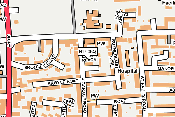 N17 0BQ map - OS OpenMap – Local (Ordnance Survey)