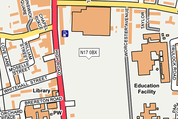 N17 0BX map - OS OpenMap – Local (Ordnance Survey)