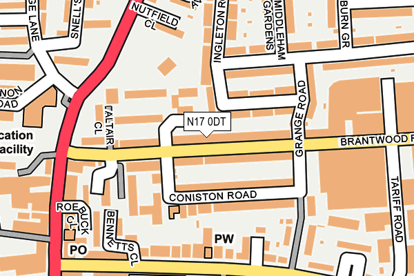 N17 0DT map - OS OpenMap – Local (Ordnance Survey)