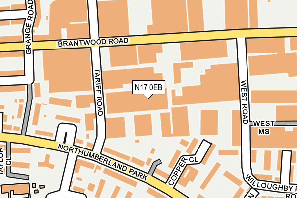 N17 0EB map - OS OpenMap – Local (Ordnance Survey)
