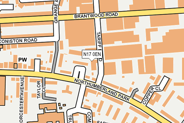 N17 0EN map - OS OpenMap – Local (Ordnance Survey)