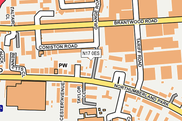N17 0ES map - OS OpenMap – Local (Ordnance Survey)