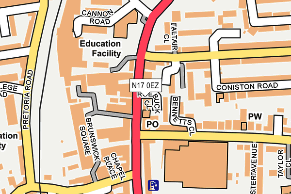 N17 0EZ map - OS OpenMap – Local (Ordnance Survey)