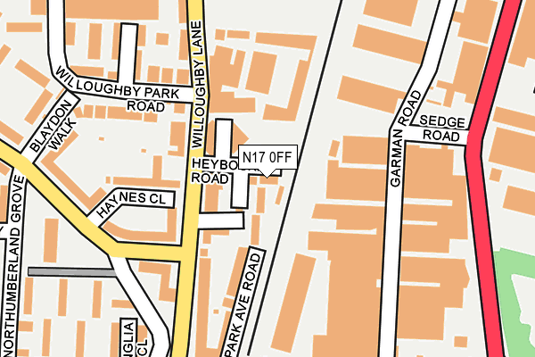 N17 0FF map - OS OpenMap – Local (Ordnance Survey)