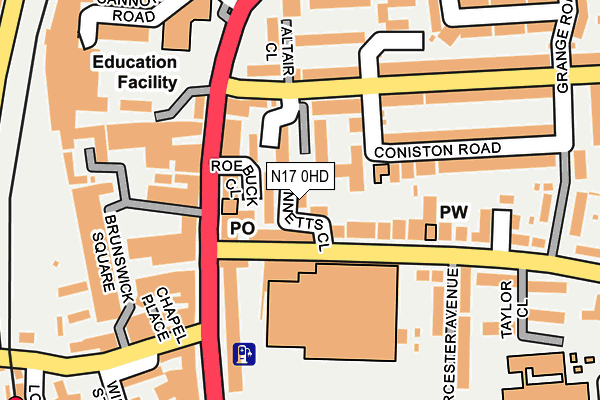 N17 0HD map - OS OpenMap – Local (Ordnance Survey)
