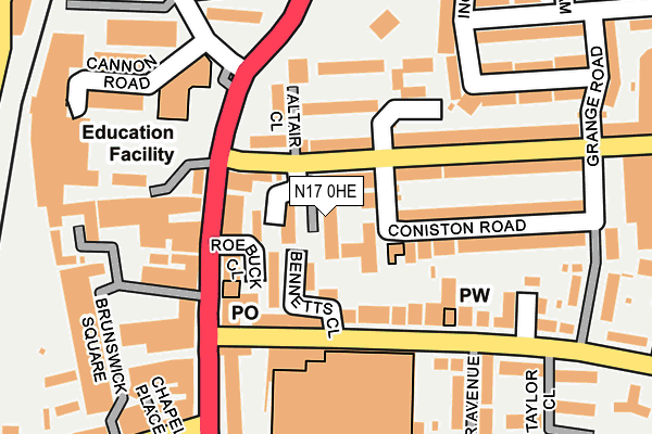 N17 0HE map - OS OpenMap – Local (Ordnance Survey)