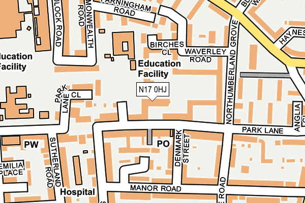 N17 0HJ map - OS OpenMap – Local (Ordnance Survey)