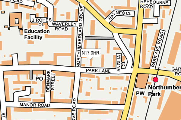 N17 0HR map - OS OpenMap – Local (Ordnance Survey)