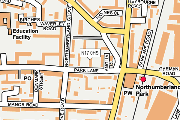 N17 0HS map - OS OpenMap – Local (Ordnance Survey)