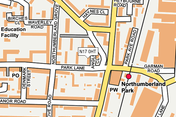 N17 0HT map - OS OpenMap – Local (Ordnance Survey)