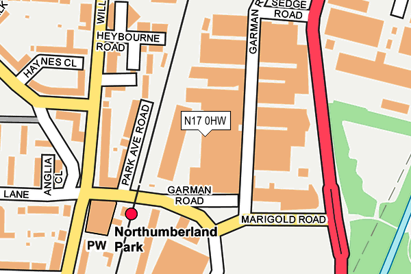 N17 0HW map - OS OpenMap – Local (Ordnance Survey)