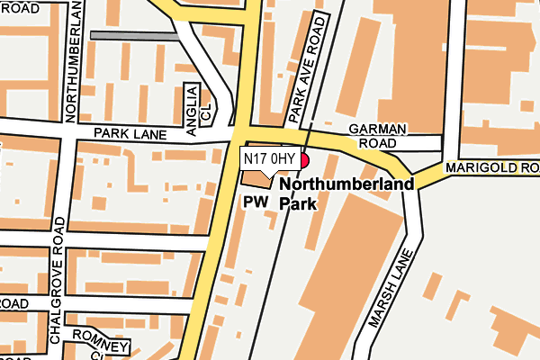 N17 0HY map - OS OpenMap – Local (Ordnance Survey)