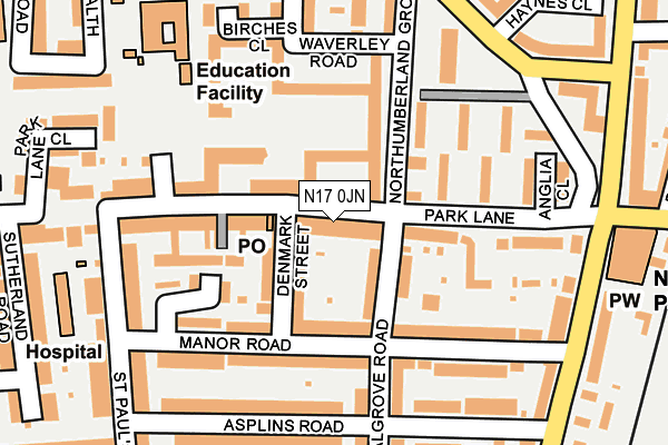 N17 0JN map - OS OpenMap – Local (Ordnance Survey)